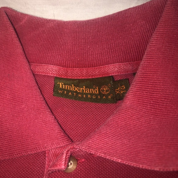 VINTAGE Men's Timberland Small Logo Short Sleeve Polo Shirt Size XL Red - Picture 4 of 6